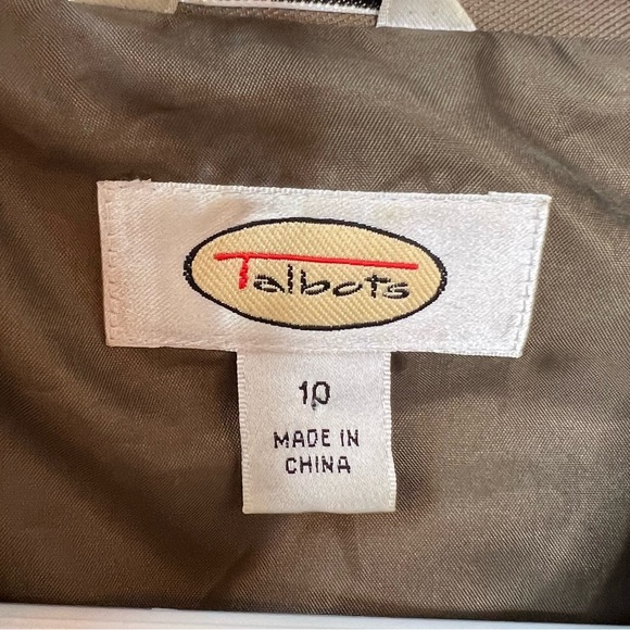⭐️ Talbots Italian Linen Woven Military Safari Belted Jacket Cinched Back Sz 10 - Picture 8 of 15